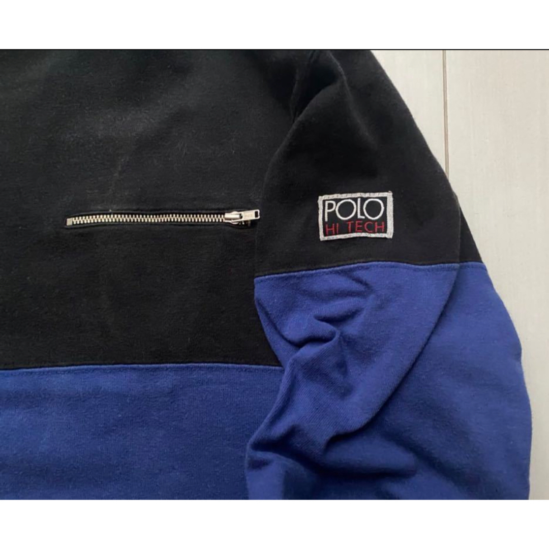 POLO RALPH LAUREN(ポロラルフローレン)の90s POLO ラルフローレン HI TECH NECK black XL メンズのトップス(Tシャツ/カットソー(七分/長袖))の商品写真