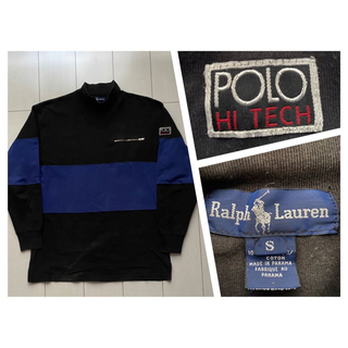 ポロラルフローレン(POLO RALPH LAUREN)の90s POLO ラルフローレン HI TECH NECK black XL(Tシャツ/カットソー(七分/長袖))