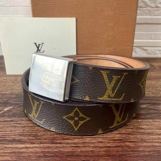 ルイヴィトン(LOUIS VUITTON)のルイヴィトン モノグラム サンチュール ベルト シルバー金具 バックル 茶色(ベルト)