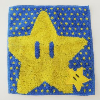 任天堂 - USJ　スター　スーパーマリオ　マリオ　星　無敵　任天堂　ハンカチ　刺繍　ドット