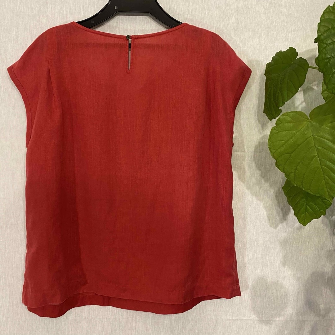 fredy emue フレディエミュ リネン100%トップス 赤 レディースのトップス(Tシャツ(半袖/袖なし))の商品写真