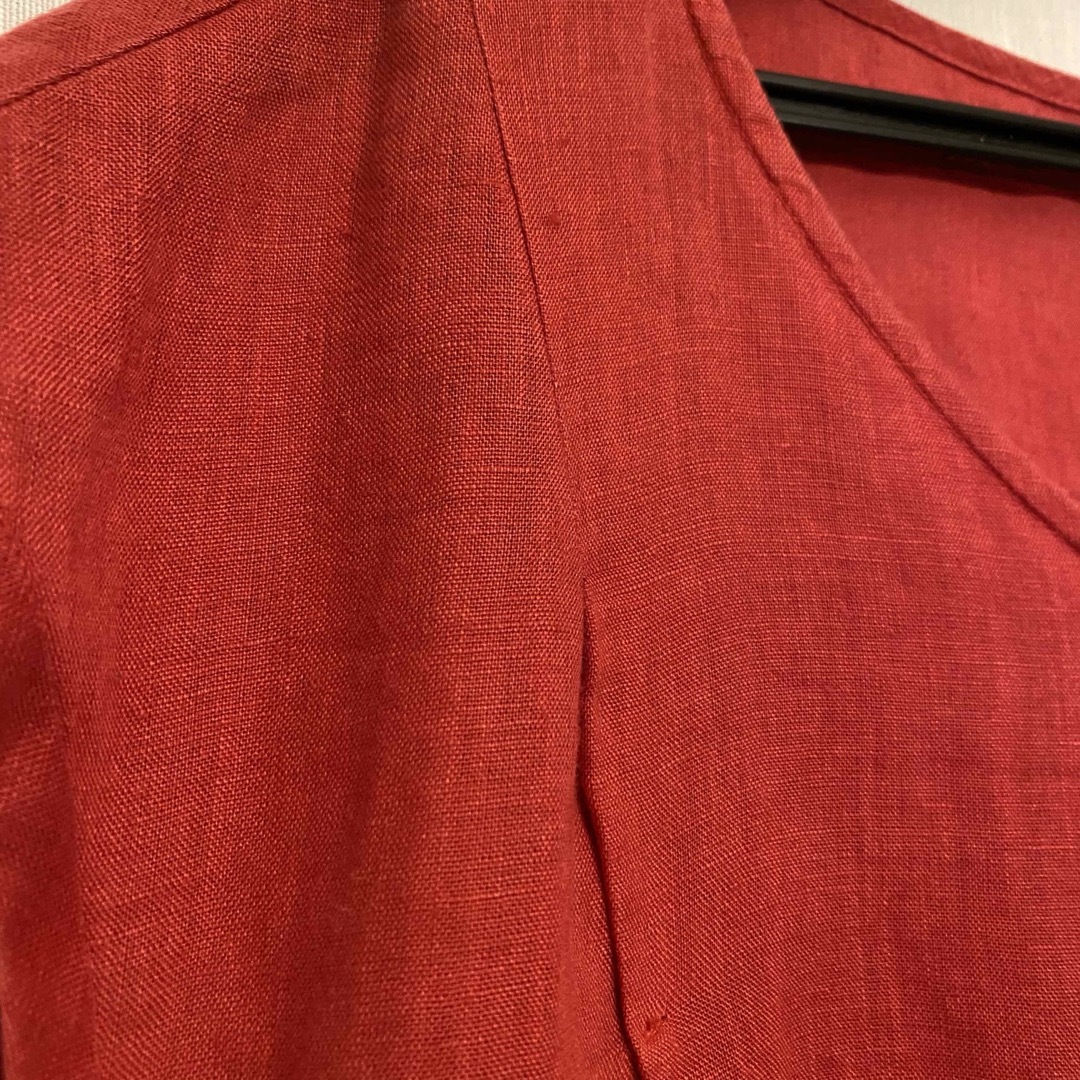 fredy emue フレディエミュ リネン100%トップス 赤 レディースのトップス(Tシャツ(半袖/袖なし))の商品写真