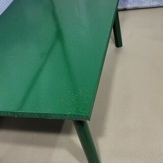 木材テーブル レインボーラメ (グリーン緑)(家具)