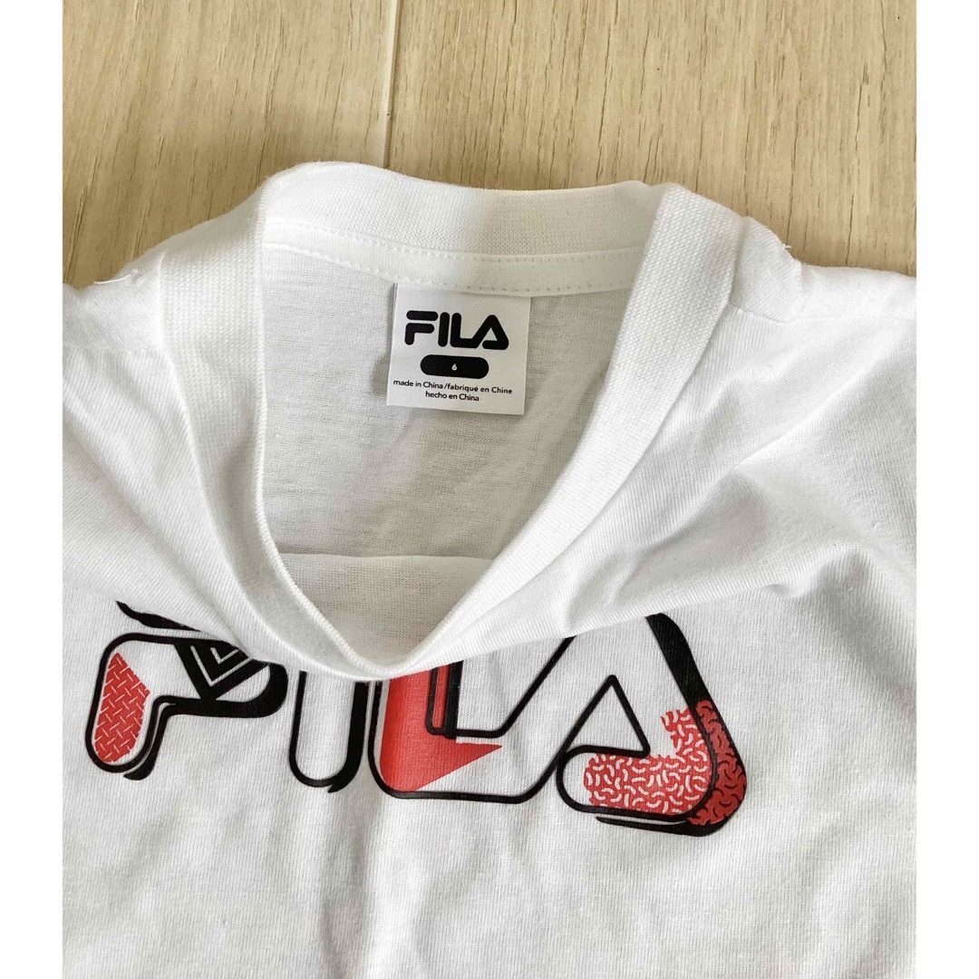 FILA(フィラ)の110  FILA 半袖 シャツ 白 ホワイト トップス　USサイズ6 フィラ キッズ/ベビー/マタニティのキッズ服男の子用(90cm~)(Tシャツ/カットソー)の商品写真