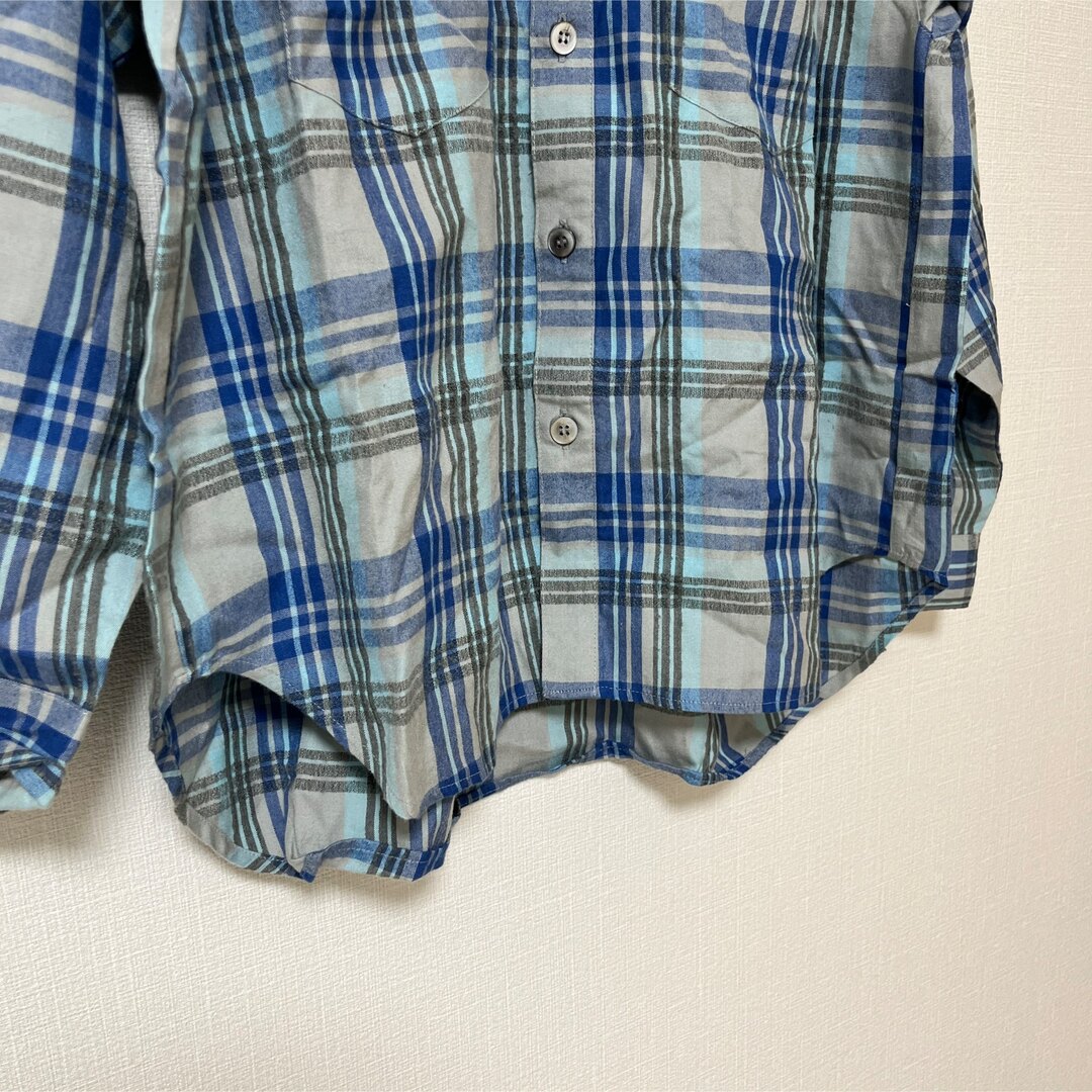 ダニエルヘクター　チェックシャツ　シャツ　メンズ　ブルー　長袖シャツ メンズのトップス(シャツ)の商品写真