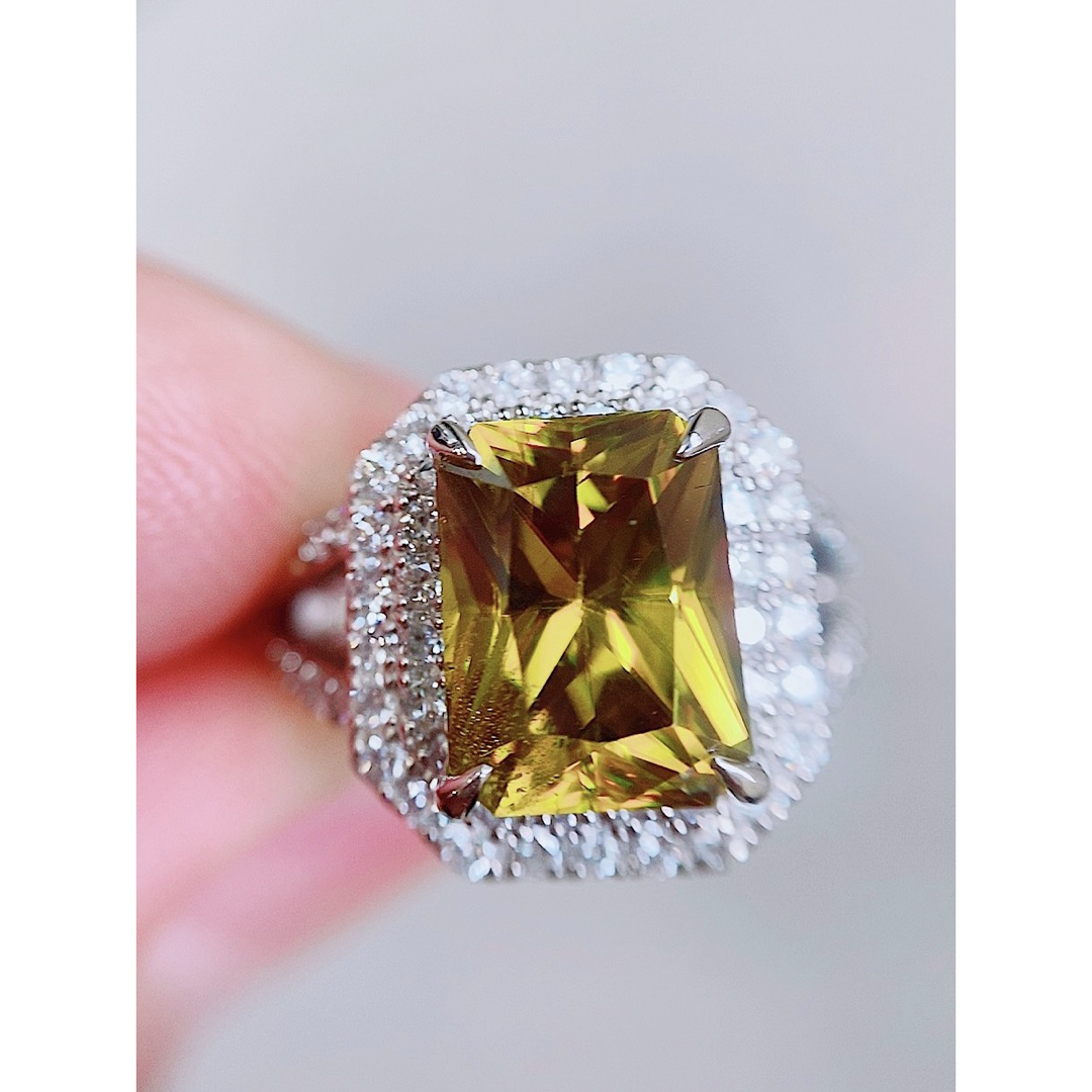 ★4.86ct★✨大粒スフェーン1.20ctダイヤモンドプラチナリング指輪 レディースのアクセサリー(リング(指輪))の商品写真