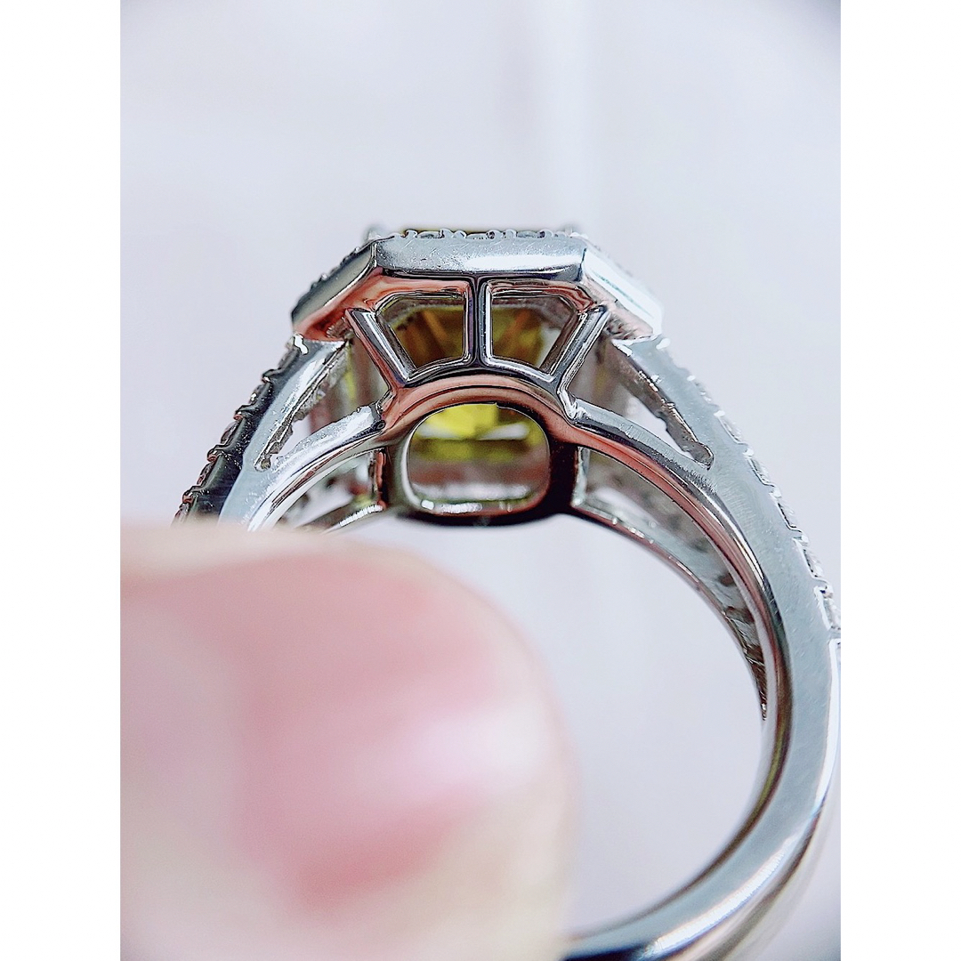 ★4.86ct★✨大粒スフェーン1.20ctダイヤモンドプラチナリング指輪 レディースのアクセサリー(リング(指輪))の商品写真