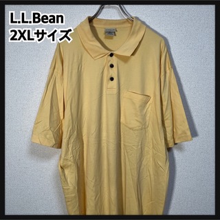 エルエルビーン(L.L.Bean)の【エルエルビーン】半袖ポロシャツ　黄色イエロー　無地　シンプル　スリット37(ポロシャツ)