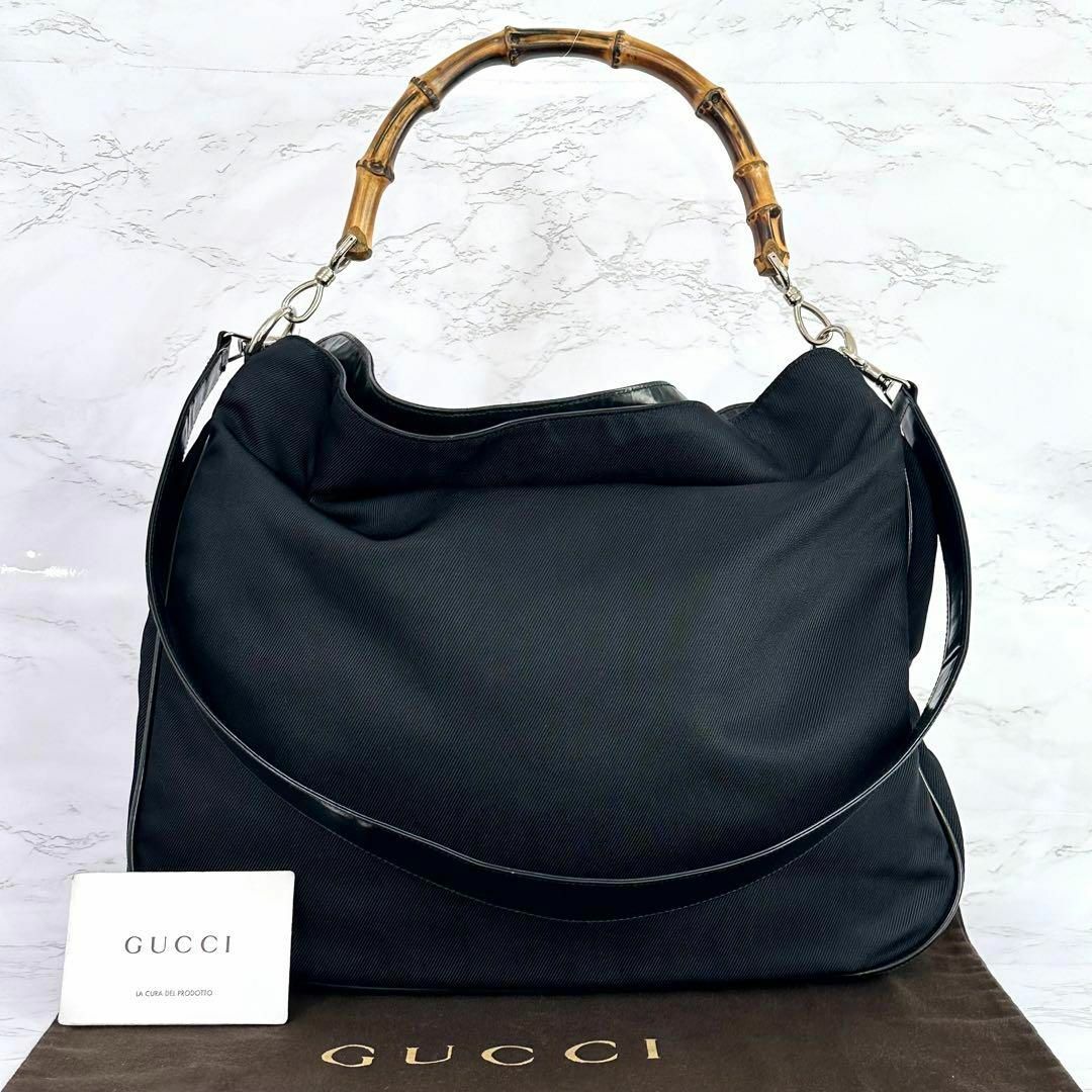 Gucci(グッチ)のグッチ GUCCI ハンドバッグ 2way ショルダー バンブー  ブラック レディースのバッグ(ハンドバッグ)の商品写真
