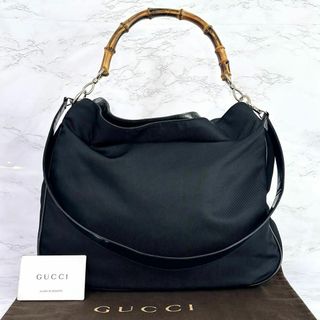 グッチ(Gucci)のグッチ GUCCI ハンドバッグ 2way ショルダー バンブー  ブラック(ハンドバッグ)