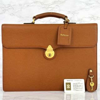 極美品 バーバリー Burberry ビジネスバッグ ブラウン レザー 鍵付き