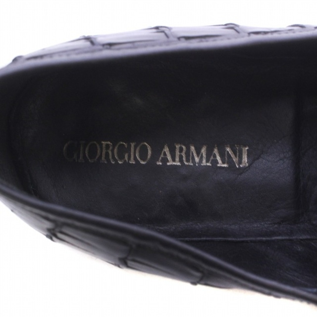 Giorgio Armani(ジョルジオアルマーニ)のGIORGIO ARMANI スリッポン ローファー 40 25.0m 黒 メンズの靴/シューズ(スリッポン/モカシン)の商品写真