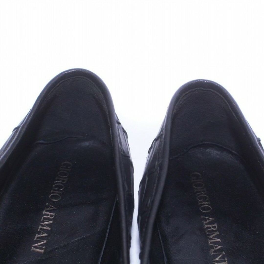Giorgio Armani(ジョルジオアルマーニ)のGIORGIO ARMANI スリッポン ローファー 40 25.0m 黒 メンズの靴/シューズ(スリッポン/モカシン)の商品写真