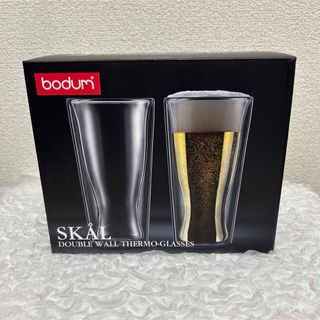 ボダム(bodum)の新品未使用　ボダム スカル ダブルウォール グラス  350 ml 2個セット(グラス/カップ)