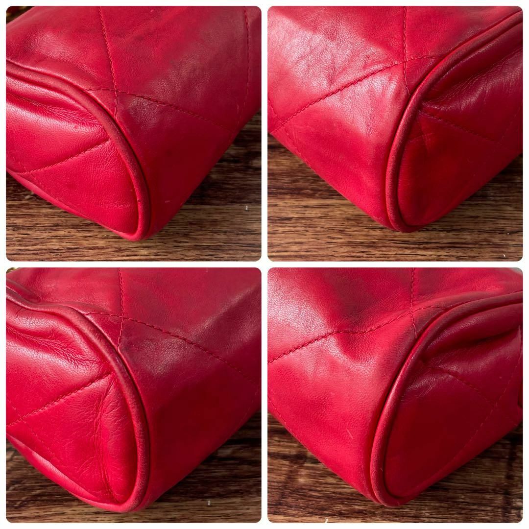 CHANEL(シャネル)のシャネル マトラッセ ラムスキン チェーンショルダー バッグ フリンジ 赤 レディースのバッグ(ショルダーバッグ)の商品写真