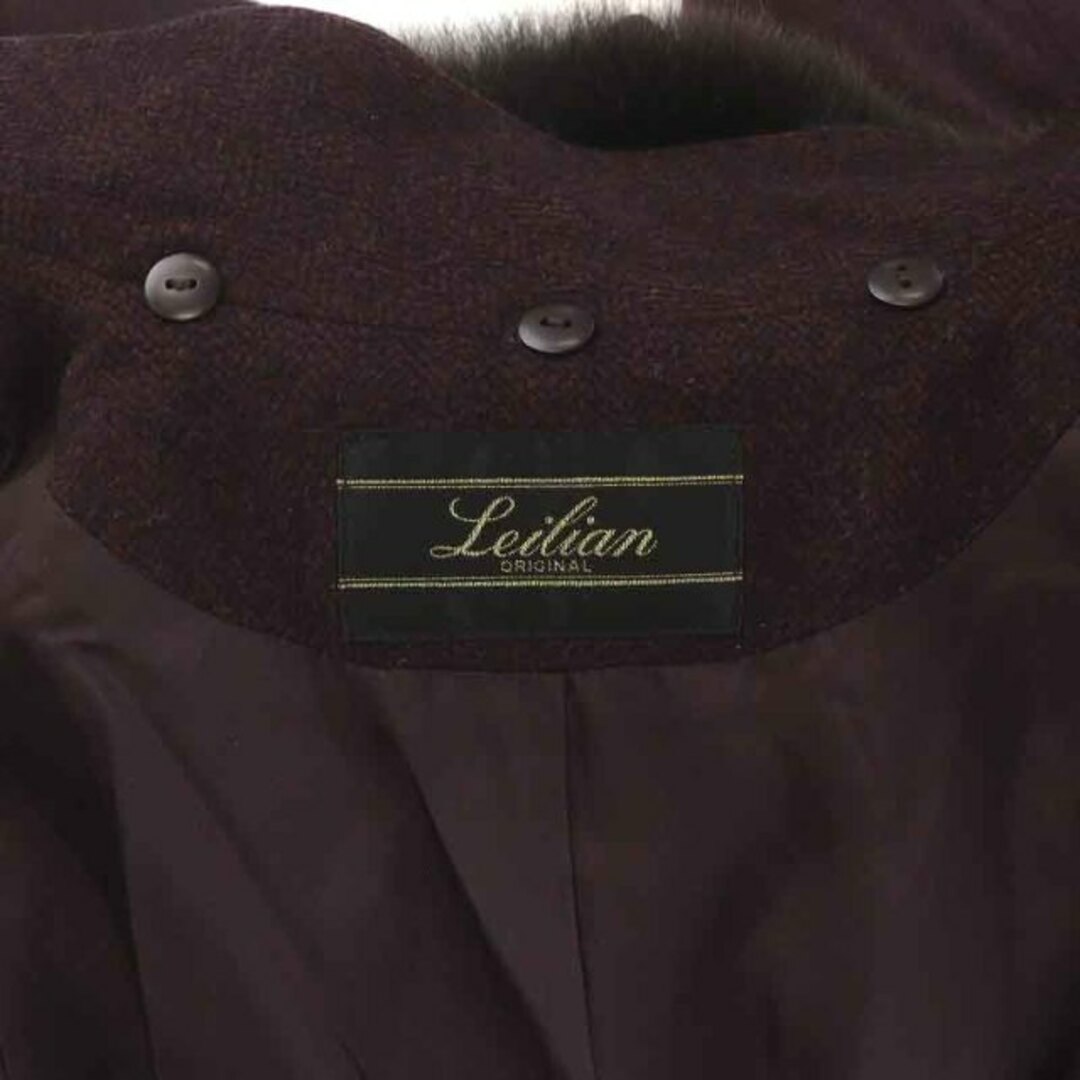 leilian(レリアン)のレリアン コート ロング シングル スタンドカラー フード 9 M ワインレッド レディースのジャケット/アウター(その他)の商品写真