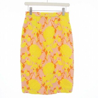 miumiu - ミュウミュウ miumiu タイトスカート ひざ丈 花柄 42 ピンク 黄色