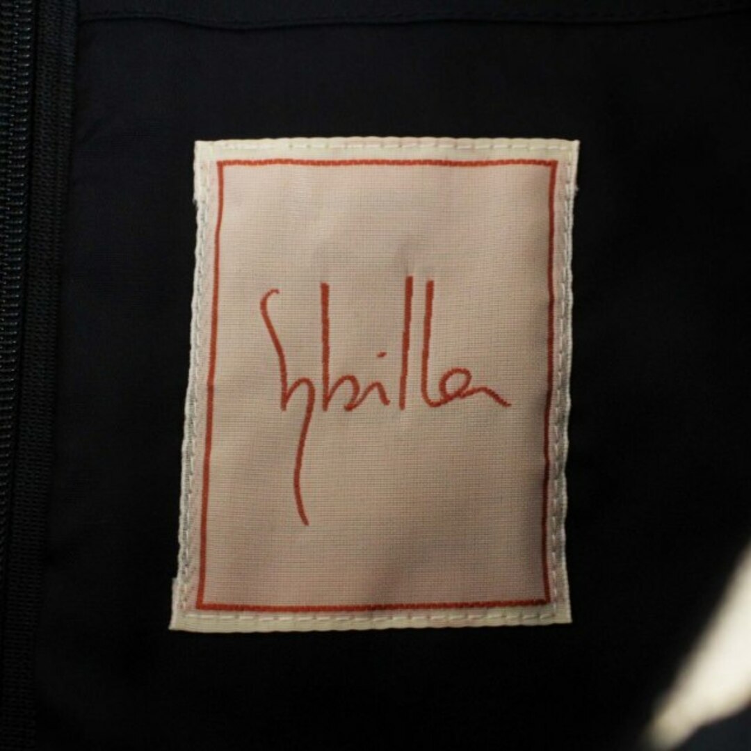 Sybilla(シビラ)のシビラ ワンピース ひざ丈 七分袖 総柄 刺繍 M 黒 ブラック ベージュ レディースのワンピース(ひざ丈ワンピース)の商品写真