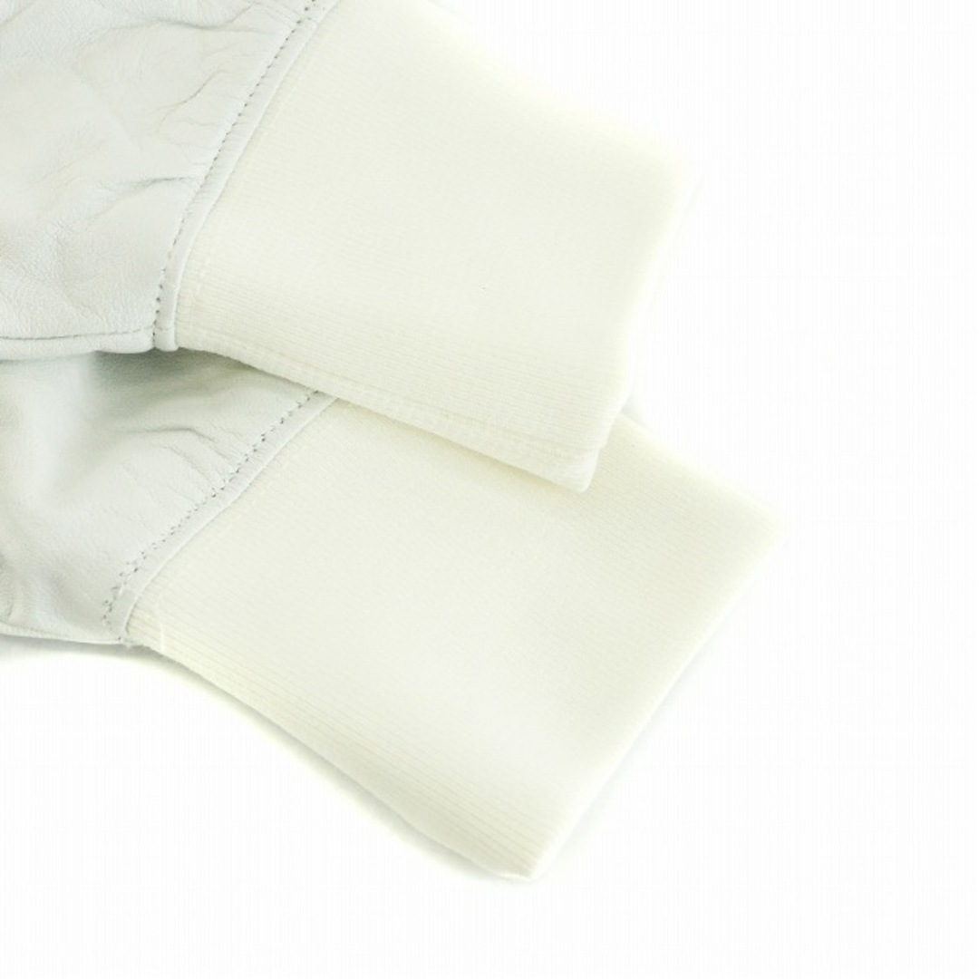 DIESEL(ディーゼル)のディーゼル ブルゾン ジャケット 袖切替 羊革 ラムレザー ハート XS 白 レディースのジャケット/アウター(ブルゾン)の商品写真