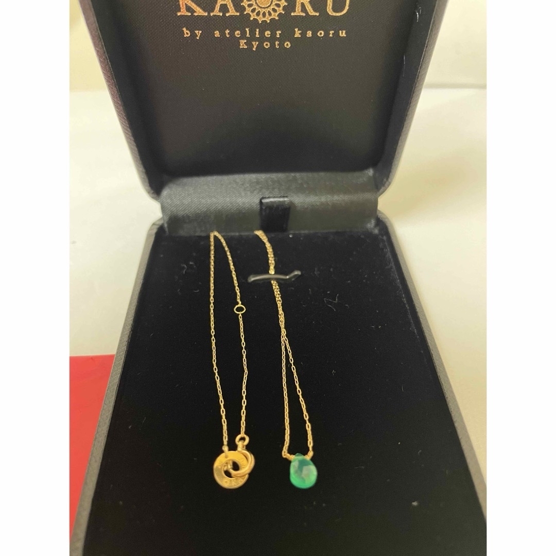 KAORU(カオル)のkaoru ナチュラルストーンネックレス　K18 グリーンオニキス Sサイズ レディースのアクセサリー(ネックレス)の商品写真