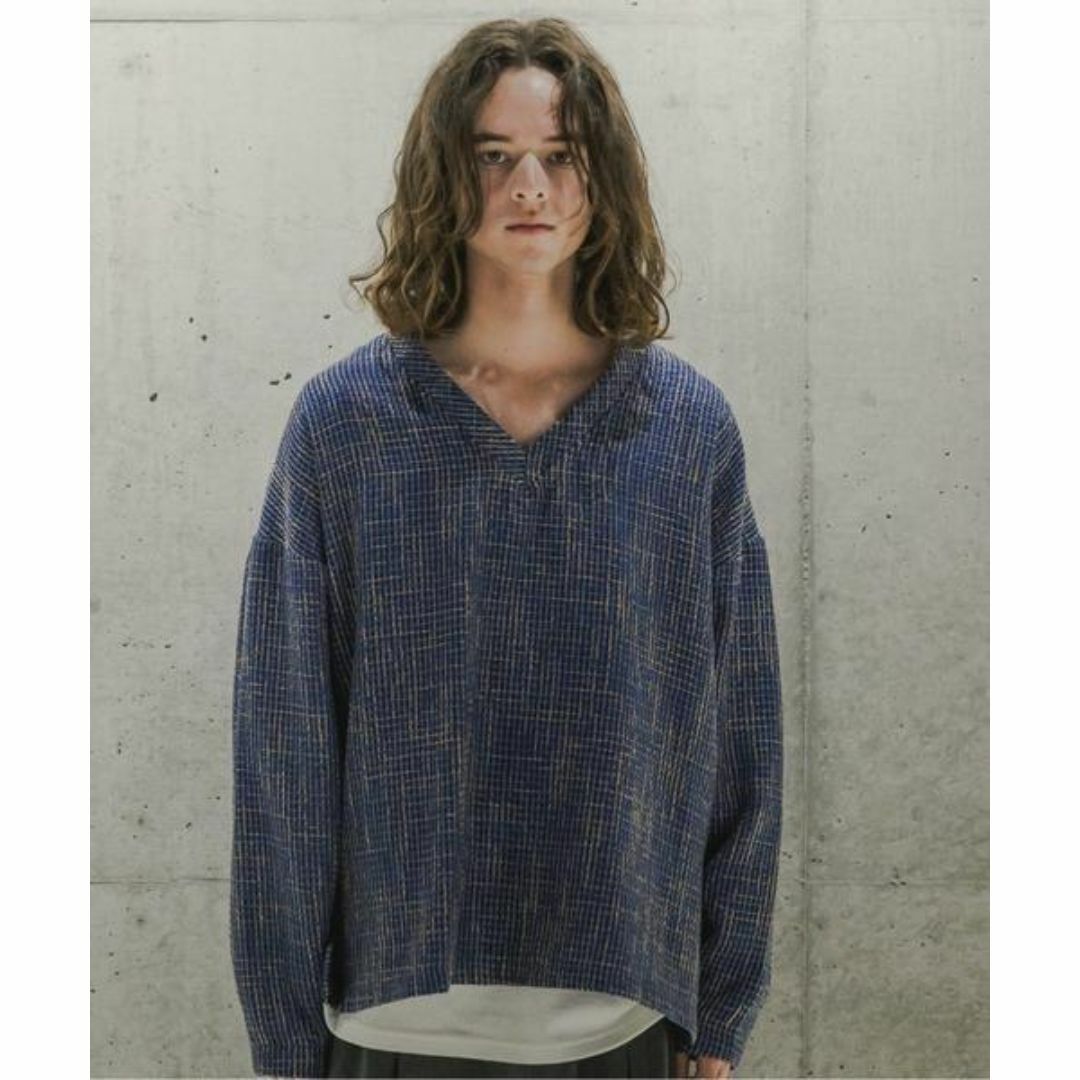 Casper John(キャスパージョン)のCasper John Tweed V-neck sweat ブルー Mサイズ メンズのトップス(スウェット)の商品写真