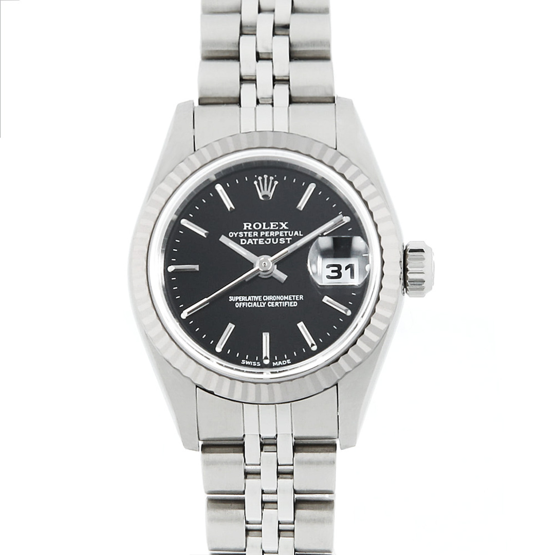 ROLEX(ロレックス)のロレックス デイトジャスト 79174 ブラック バー Y番 レディース 中古 腕時計 レディースのファッション小物(腕時計)の商品写真
