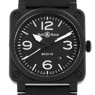 ベルアンドロス(Bell & Ross)のベル＆ロス マットブラック セラミック BR0392-BL-CE メンズ 中古 腕時計(腕時計(アナログ))