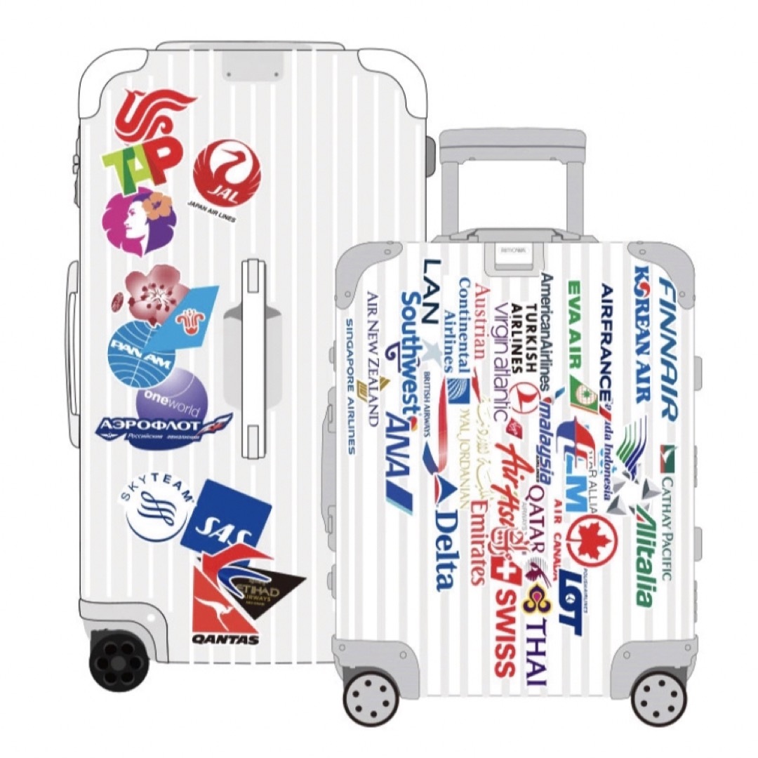 航空 会社 ステッカー 55枚 飛行機 エアライン シール スーツケース #20 インテリア/住まい/日用品の日用品/生活雑貨/旅行(その他)の商品写真