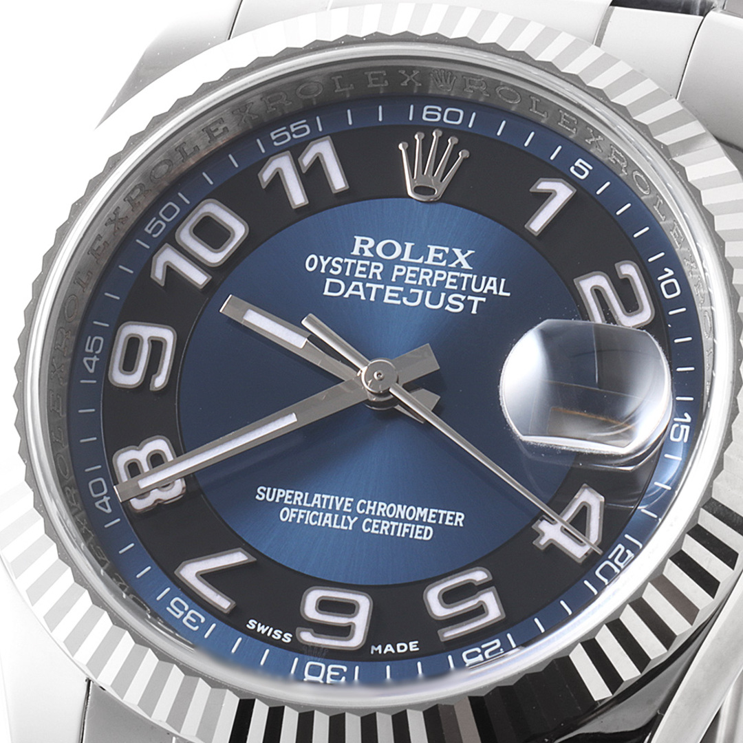 ROLEX(ロレックス)のロレックス デイトジャスト 116139 ブルー アラビア F番 メンズ 中古 腕時計 メンズの時計(腕時計(アナログ))の商品写真