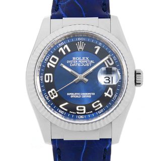 ロレックス(ROLEX)のロレックス デイトジャスト 116139 ブルー アラビア F番 メンズ 中古 腕時計(腕時計(アナログ))