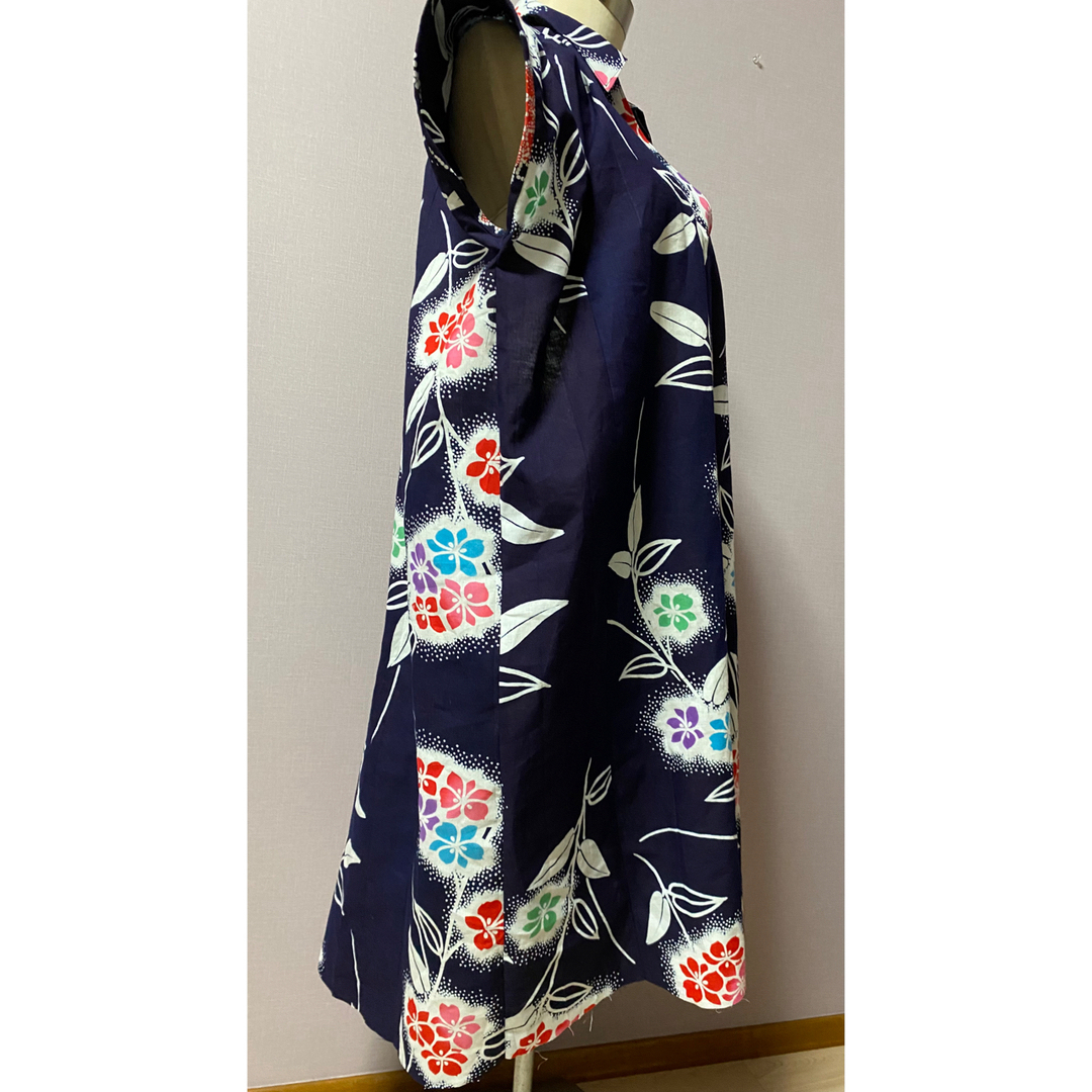ゆったり浴衣ワンピース　襟付き レディースのワンピース(ロングワンピース/マキシワンピース)の商品写真