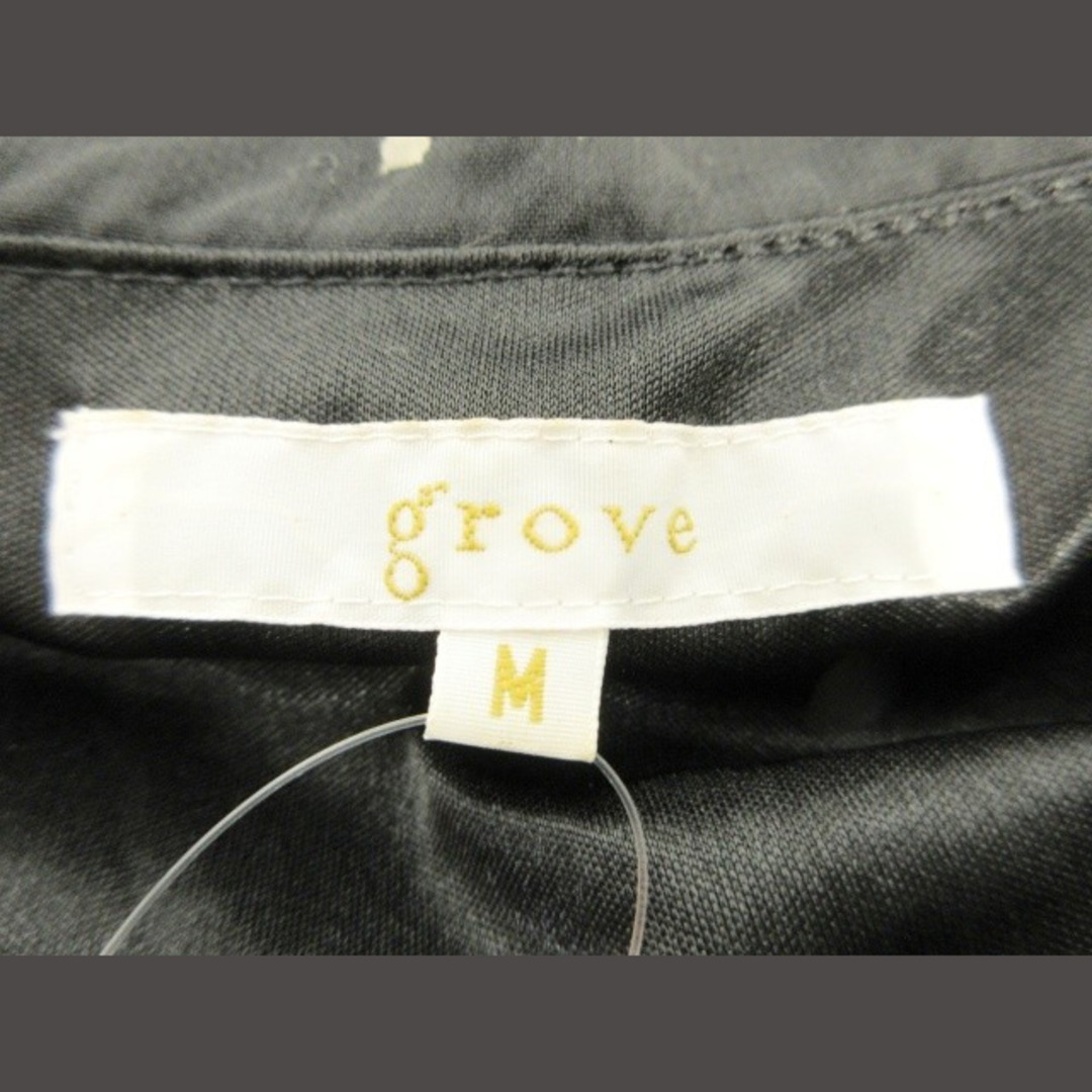 grove(グローブ)のgrove ワンピース 膝丈 フレンチスリーブ 裏地付き 猫 プリーツ M レディースのワンピース(ひざ丈ワンピース)の商品写真