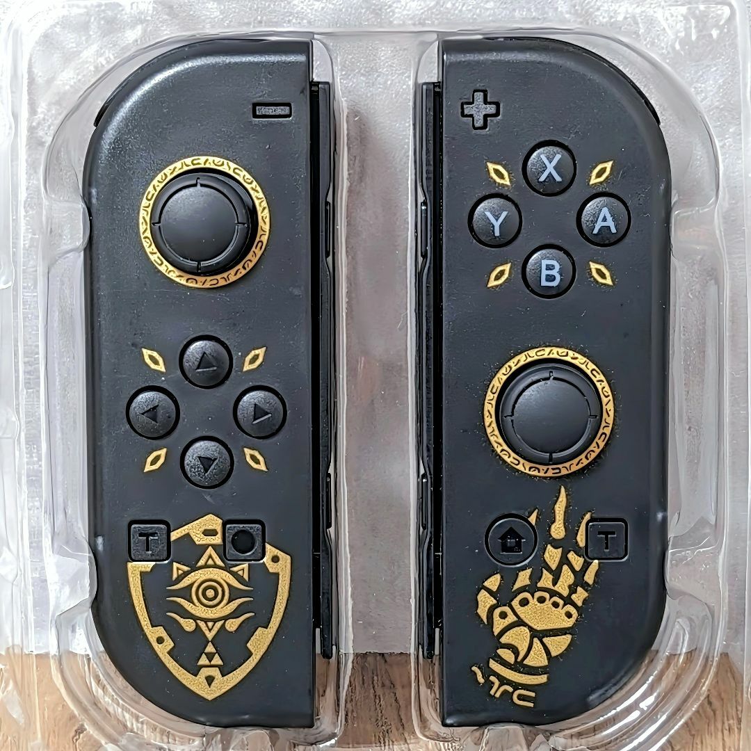 Nintendo Switch(ニンテンドースイッチ)の【新品】Joy-Con 連射 LED ジョイコン ブラック ゴールド エンタメ/ホビーのゲームソフト/ゲーム機本体(家庭用ゲーム機本体)の商品写真