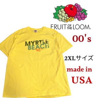 フルーツオブザルーム(FRUIT OF THE LOOM)の【24時間発送】 Tシャツ 半袖シャツ Fruit of the Loom 黄色(Tシャツ/カットソー(半袖/袖なし))