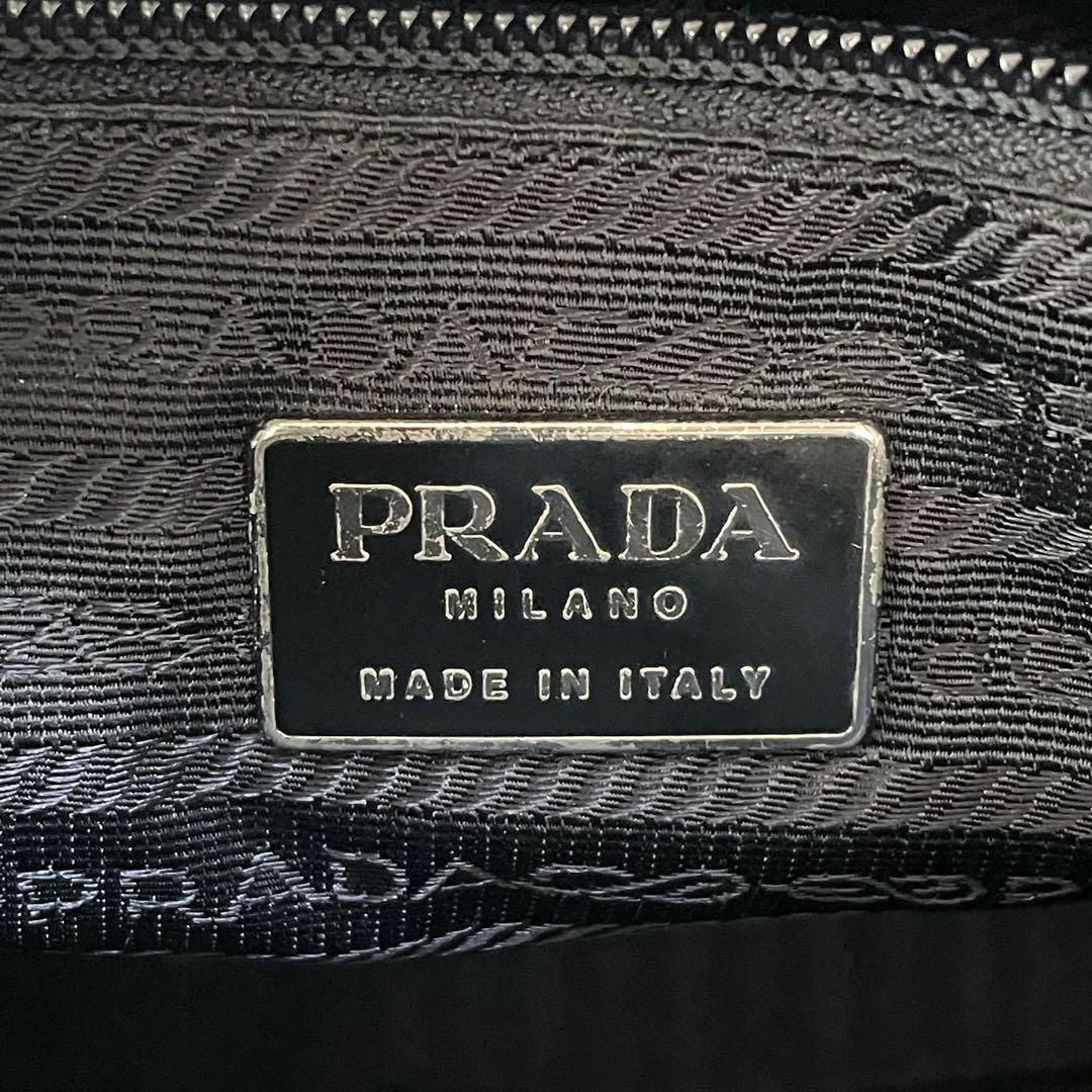 PRADA(プラダ)のプラダ エナメル PRADA ロゴ ハンド トート ミニボストン バッグ 黒 レディースのバッグ(ハンドバッグ)の商品写真