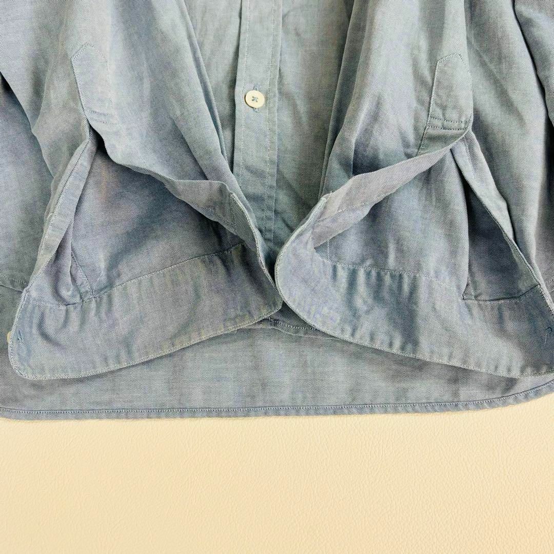 MARGARET HOWELL(マーガレットハウエル)の【美品】マーガレットハウエル ワークシャツ ライトブルー リネン混 メンズのトップス(Tシャツ/カットソー(七分/長袖))の商品写真