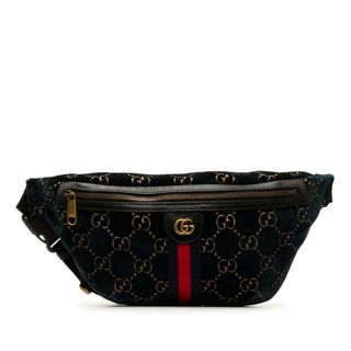 グッチ(Gucci)の美品 グッチ GGベルベット GGマーモント シェリーライン ボディバッグ ウエストバッグ 574968 ベルベット レディース GUCCI 【1-0148609】(ボディバッグ/ウエストポーチ)