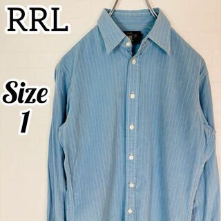 ダブルアールエル(RRL)の【美品】RRL ダブルアールエル ラルフローレン ストライプシャツ ワークシャツ(Tシャツ/カットソー(七分/長袖))