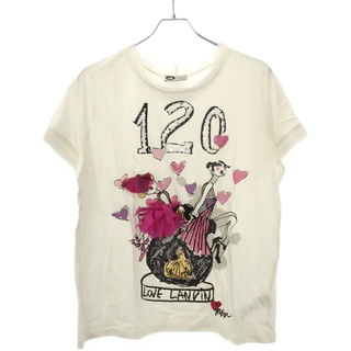 ランバン(LANVIN)のLANVIN ランバン 120 Print Embellished T-Shirt デザインTシャツ  ホワイト M(Tシャツ(半袖/袖なし))