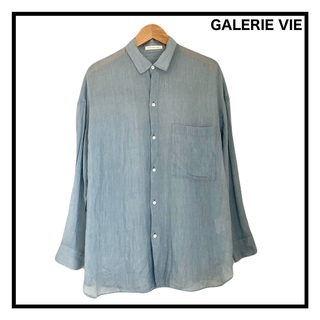GALERIE VIE - GALERIE VIE　シルク混シアーシャツ　レディース　長袖　透け感　ブルー