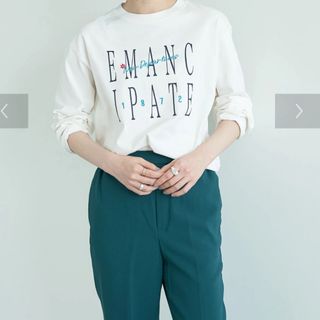 アメリカンホリック(AMERICAN HOLIC)のアメホリ　刺繍ロゴカットプルオーバー　クルーネック　白　ホワイト(Tシャツ(長袖/七分))