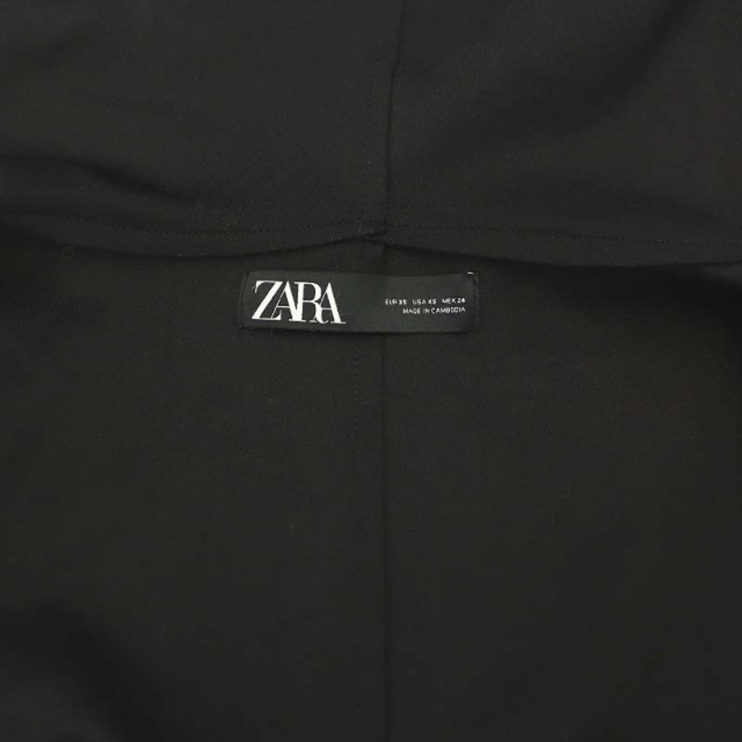 ZARA(ザラ)のザラ スウェードロングガウンコート フード 前開きトッパー XS 黒 ブラック レディースのジャケット/アウター(その他)の商品写真