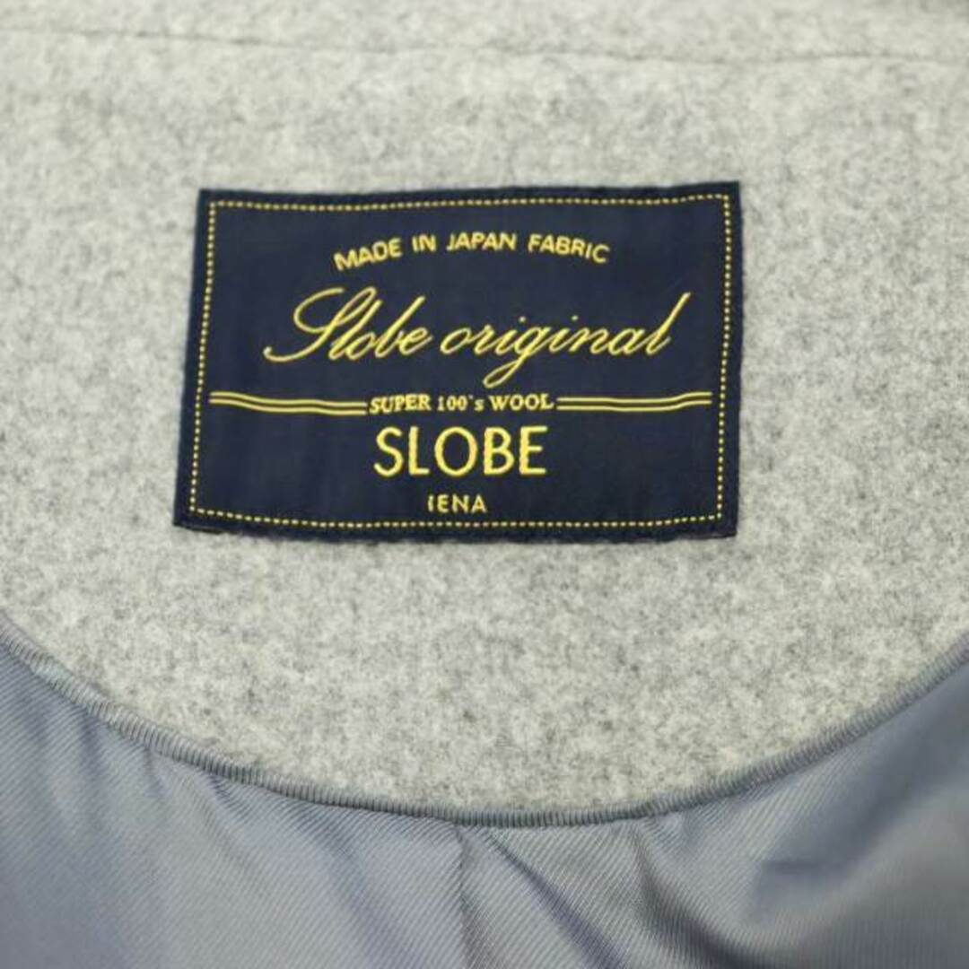SLOBE IENA(スローブイエナ)のスローブ イエナ Vネックノーカラーコート ロング ウール 40 L グレー レディースのジャケット/アウター(その他)の商品写真