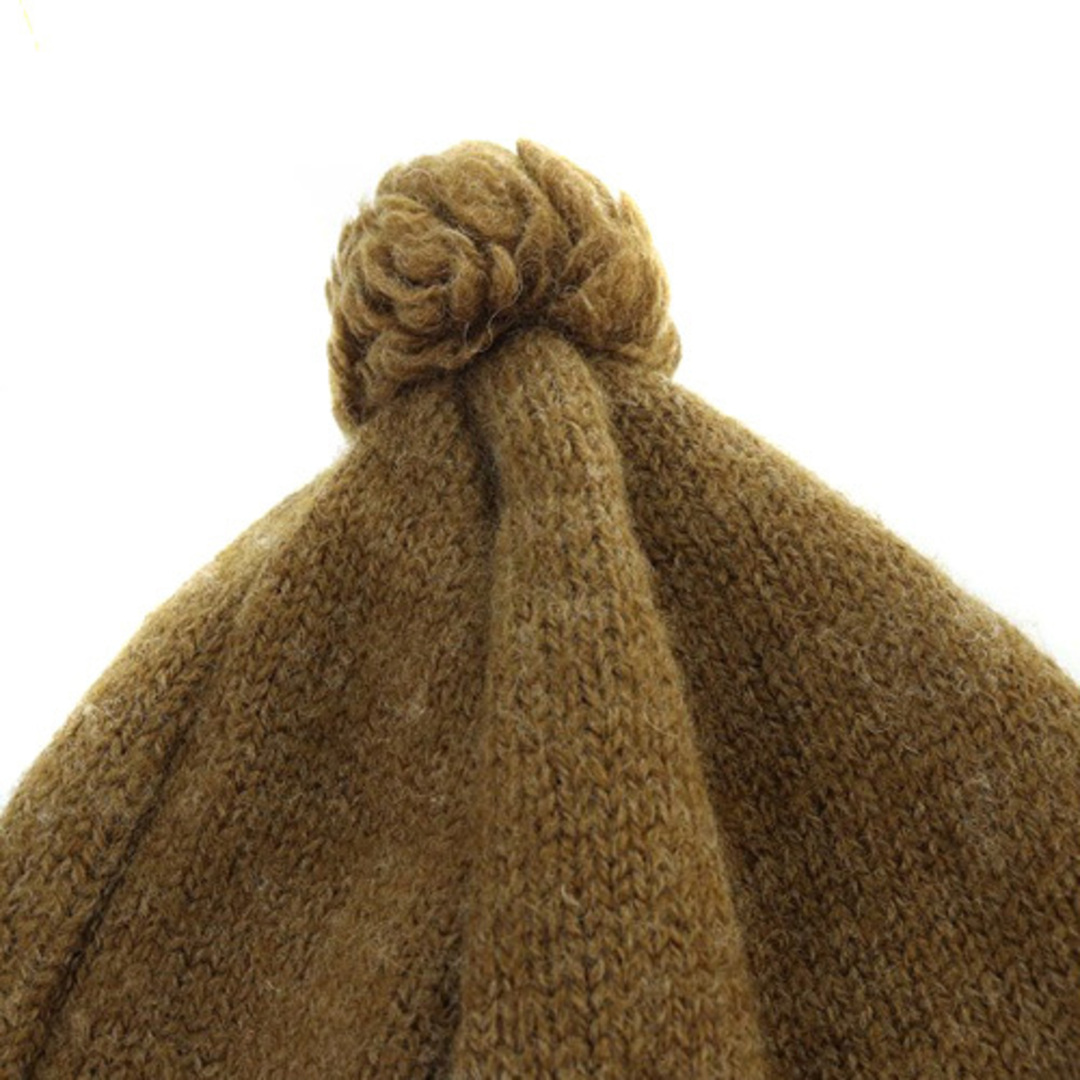 マーガレットハウエル MHL. ポンポン付 ニット帽 帽子 ウール F 茶色 レディースの帽子(その他)の商品写真