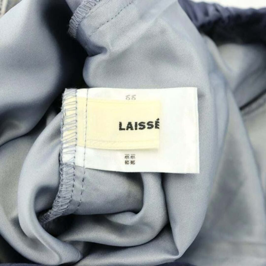 LAISSE PASSE(レッセパッセ)のレッセパッセ レースタイトスカート ミモレ ロング 花柄 38 青 紺 レディースのスカート(ロングスカート)の商品写真