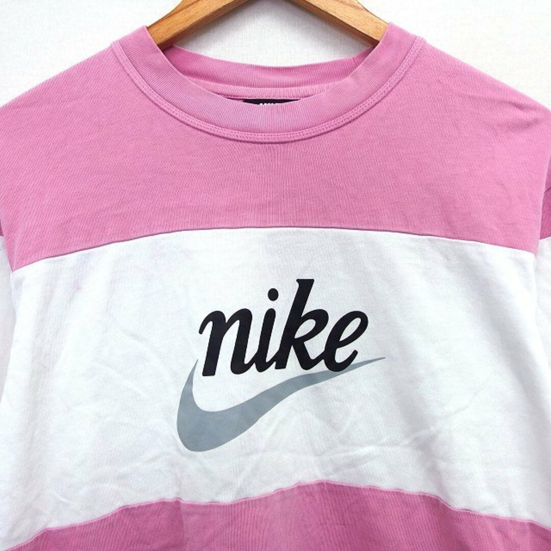 NIKE(ナイキ)のナイキ NIKE 国内正規品 Tシャツ カットソー ロゴ プリント バイカラー レディースのトップス(Tシャツ(長袖/七分))の商品写真