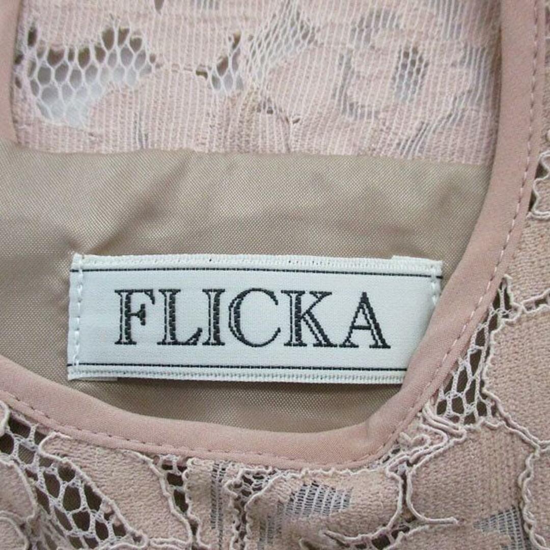 フリッカ FLICKA ワンピース 半袖 膝丈 レース 0 ピンクベージュ レディースのワンピース(ひざ丈ワンピース)の商品写真