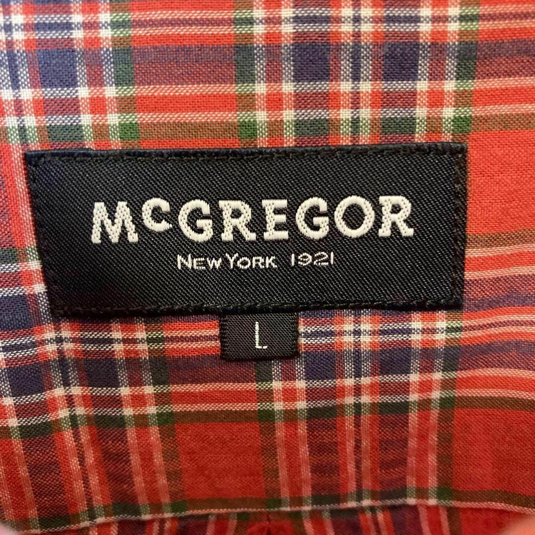 McGREGOR(マックレガー)のMcGREGOR マックレガー　シャツ　長袖　チェック　刺繍　赤　レッド　L メンズのトップス(Tシャツ/カットソー(七分/長袖))の商品写真