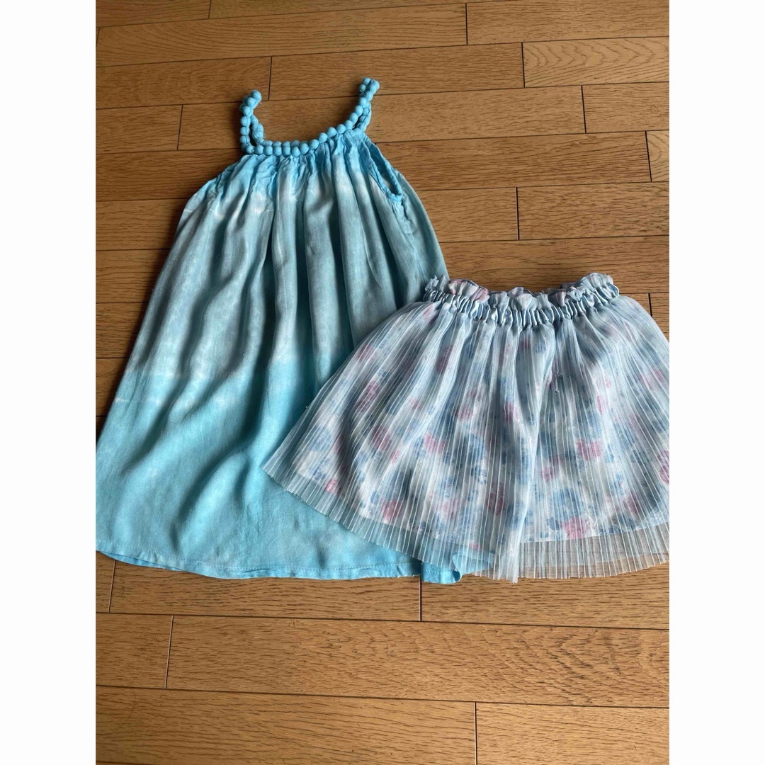 ブルー系　110cm ２点セット キッズ/ベビー/マタニティのキッズ服女の子用(90cm~)(スカート)の商品写真