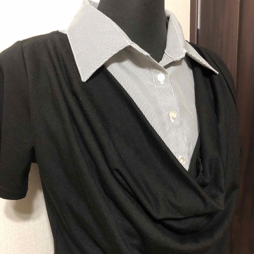 トップス飾り襟Mサイズ レディースのトップス(シャツ/ブラウス(半袖/袖なし))の商品写真